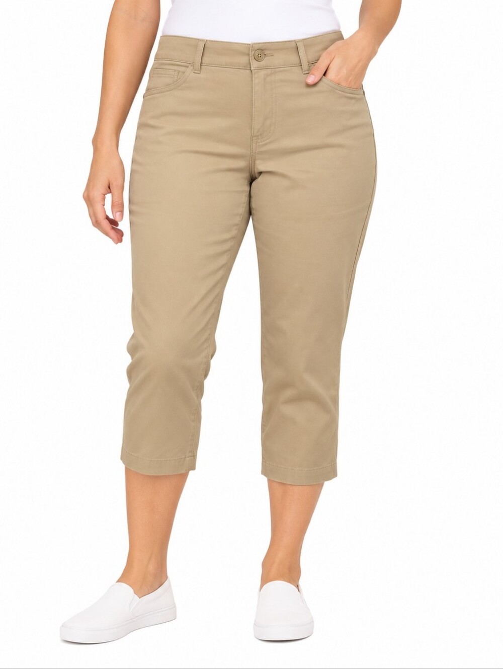 St. John’s Bay Women’s Khaki Capri Pants Size 12